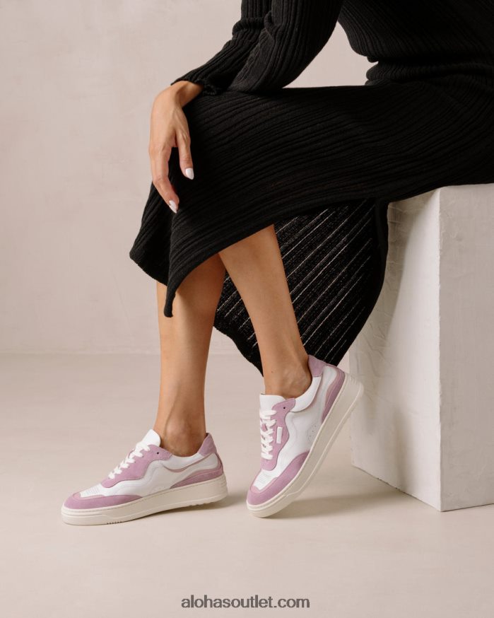 mulheres tb.87 - tênis de couro branco e roxo Alohas 4P88ZX71 lilás branco brilhante