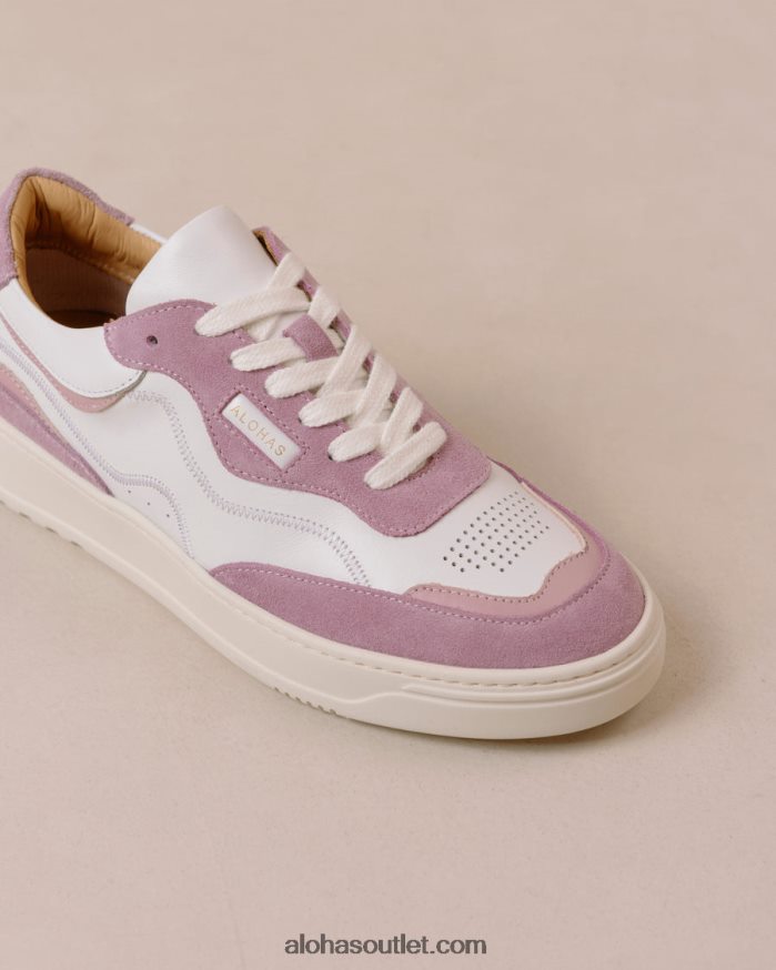 mulheres tb.87 - tênis de couro branco e roxo Alohas 4P88ZX71 lilás branco brilhante