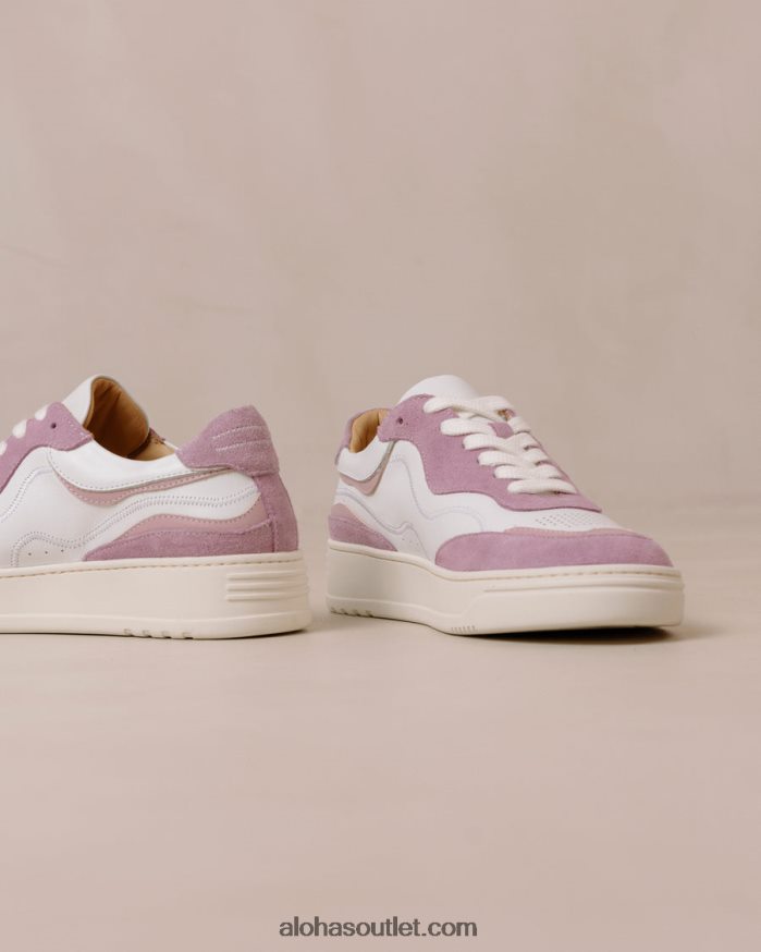 mulheres tb.87 - tênis de couro branco e roxo Alohas 4P88ZX71 lilás branco brilhante