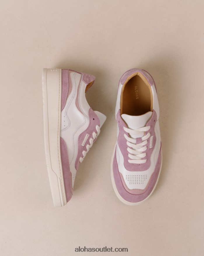 mulheres tb.87 - tênis de couro branco e roxo Alohas 4P88ZX71 lilás branco brilhante