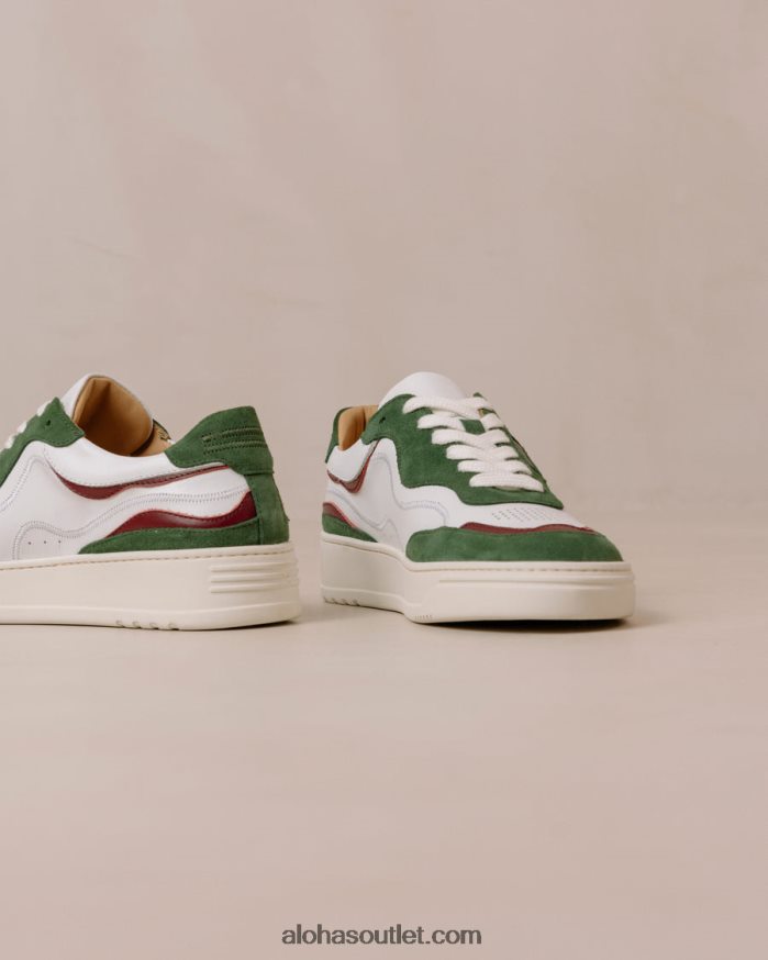 mulheres tb.87 - tênis de couro branco e verde Alohas 4P88ZX70 lago