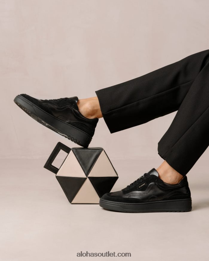 mulheres tb.87 - tênis de couro preto Alohas 4P88ZX67 preto total