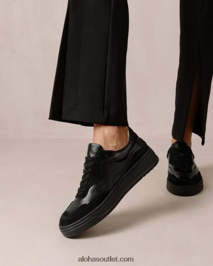 mulheres tb.87 - tênis de couro preto Alohas 4P88ZX67 preto total