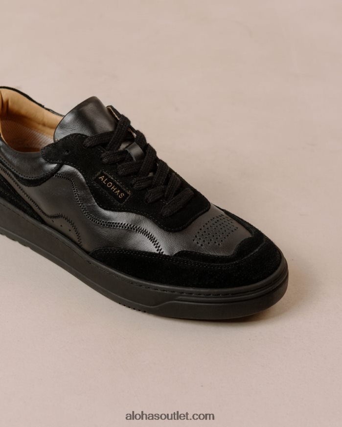 mulheres tb.87 - tênis de couro preto Alohas 4P88ZX67 preto total