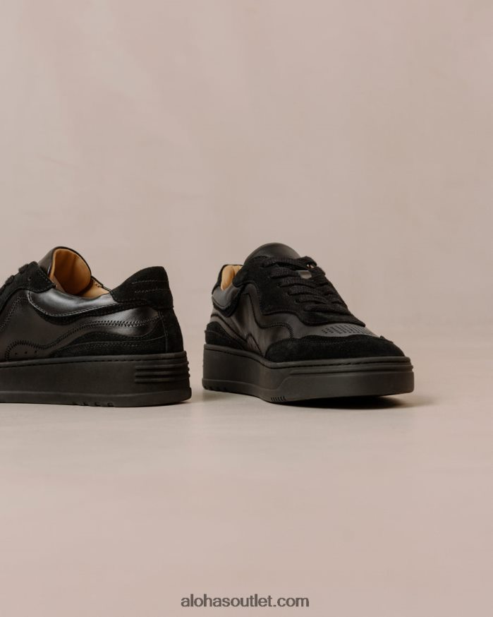 mulheres tb.87 - tênis de couro preto Alohas 4P88ZX67 preto total